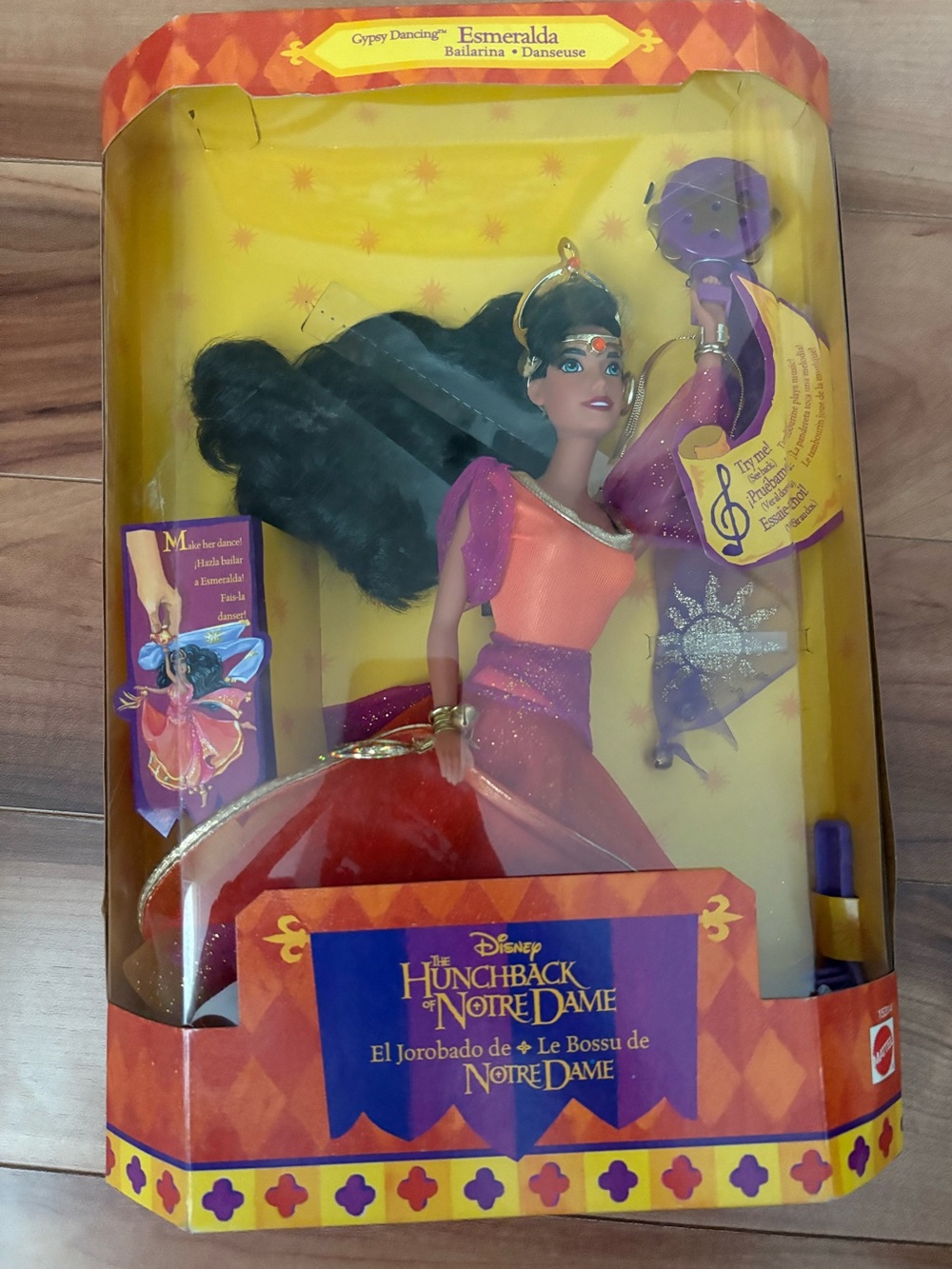 Vintage Disney Hunchback of Notre Dame Gypsy Dancing Esmeralda Doll Mattel NIB